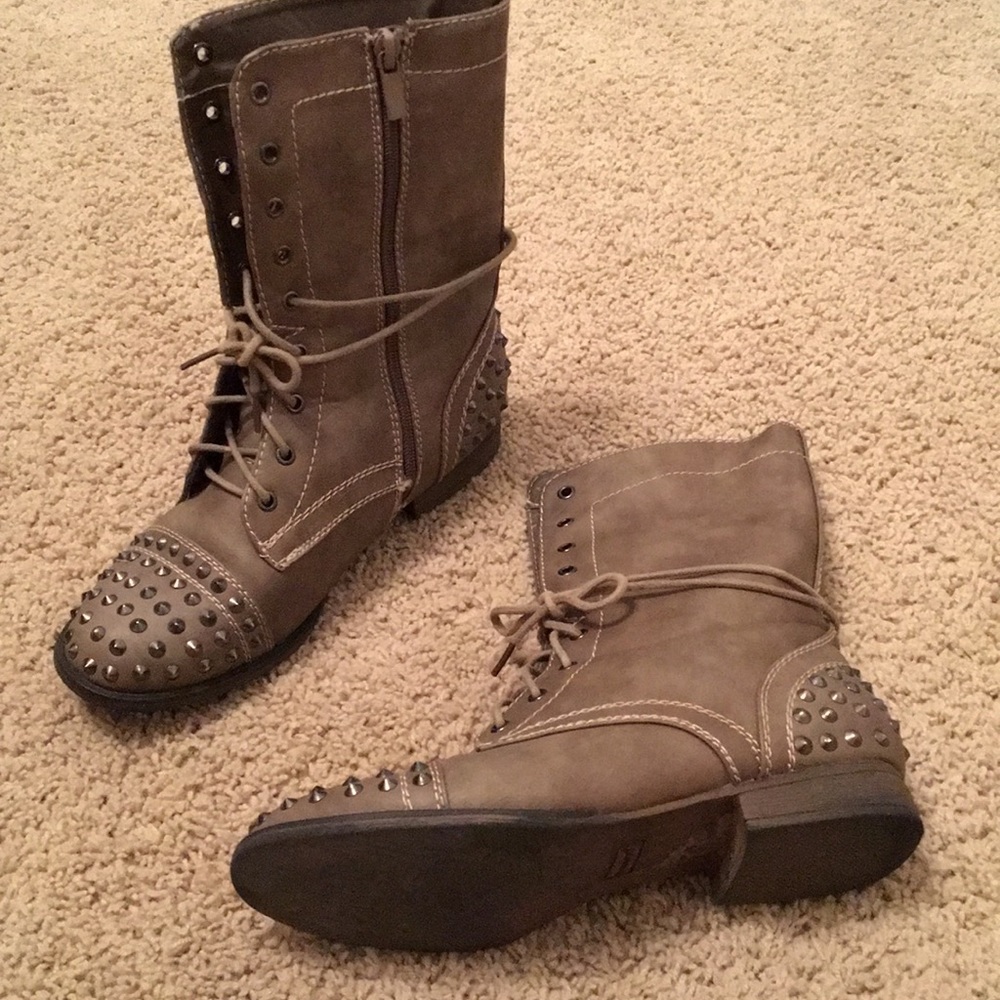 Studded combat boots